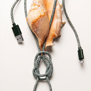 Green iPhone Lightning cable · 2 meter · Made of recycled fishing nets-1